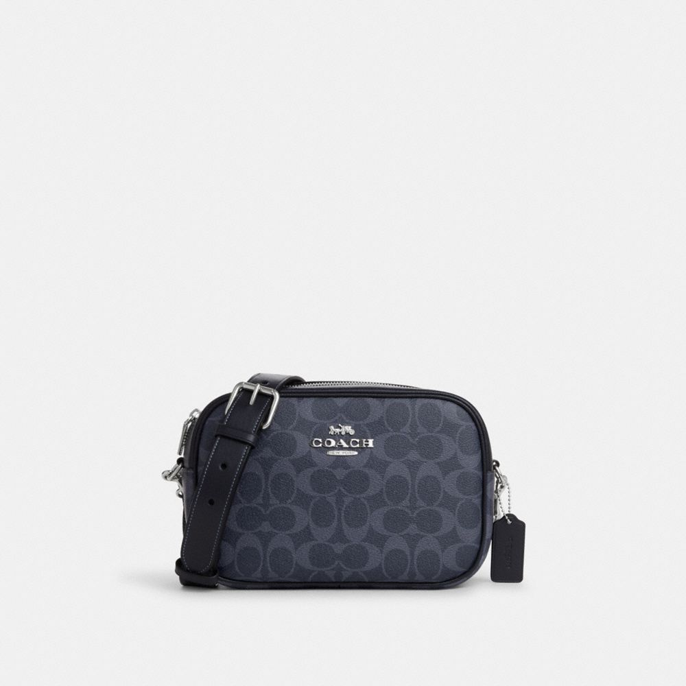 COACH®,JAMIE CAMERA BAG IN SIGNATURE CANVAS,Signature Canvas,Silver/Denim/Midnight Navy,Front View