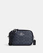 COACH®,JAMIE CAMERA BAG IN SIGNATURE CANVAS,Signature Coated Canvas,Large,Silver/Denim/Midnight Navy,Front View