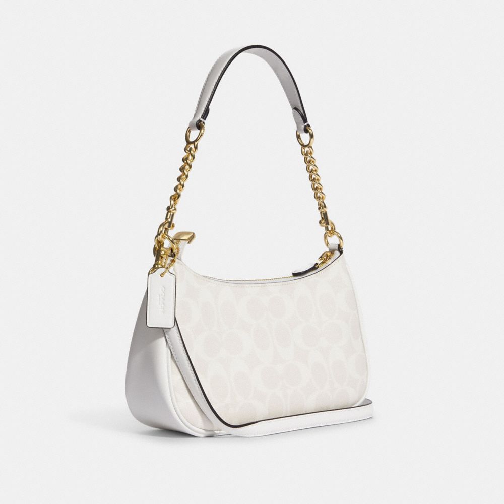 Coach white leather outlet hobo bag