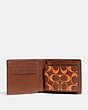 COACH®,3-IN-1 WALLET IN SIGNATURE LEATHER,Polished Pebble Leather,Saddle/Papaya,Inside View,Top View