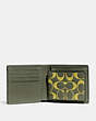 COACH®,3-IN-1 WALLET IN SIGNATURE LEATHER,Polished Pebble Leather,Army Green/Key Lime,Inside View,Top View