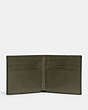 COACH®,SLIM BILLFOLD WALLET IN SIGNATURE LEATHER,Polished Pebble Leather,Mini,Army Green/Key Lime,Inside View,Top View