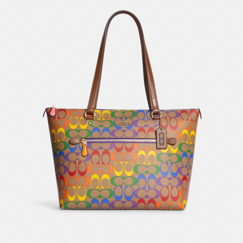 COACH® Outlet  Reversible City Tote In Rainbow Signature Canvas