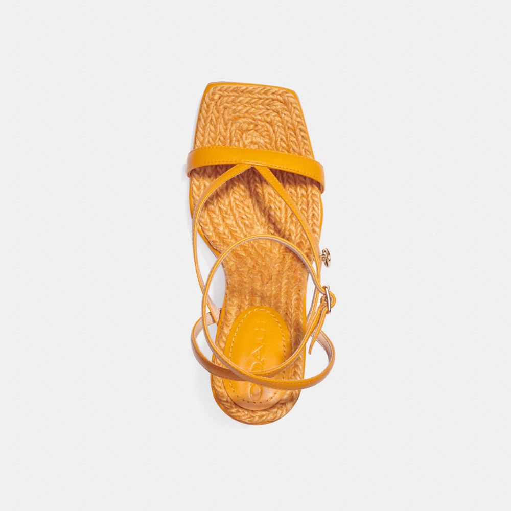 COACH®,KAIA SANDAL,Leather,Papaya,Inside View,Top View