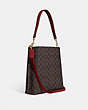 COACH®,MOLLIE BUCKET BAG IN SIGNATURE CANVAS,Leather,Large,Anniversary,Gold/Brown 1941 Red,Angle View