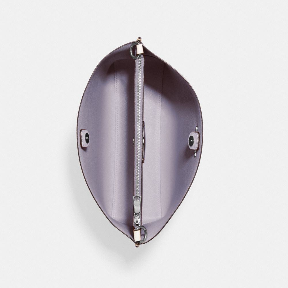 COACH®,Mollie Bucket Bag In Signature Canvas,Canvas,Leather,Crossbody,Logo,Gold Metal,Casual,,Inside View,Top View