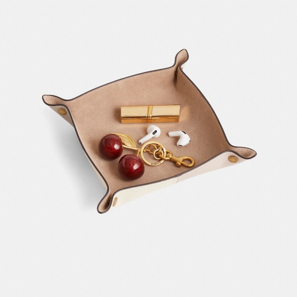 COACH®,Remade Colorblock Valet Tray,Leather,Decorative Tray,Color Block,Multi Color,Inside View,Top View