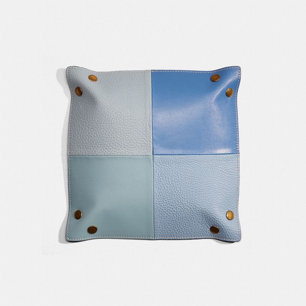 COACH®,Remade Colorblock Valet Tray,Leather,Decorative Tray,Color Block,Multi Color,Back View