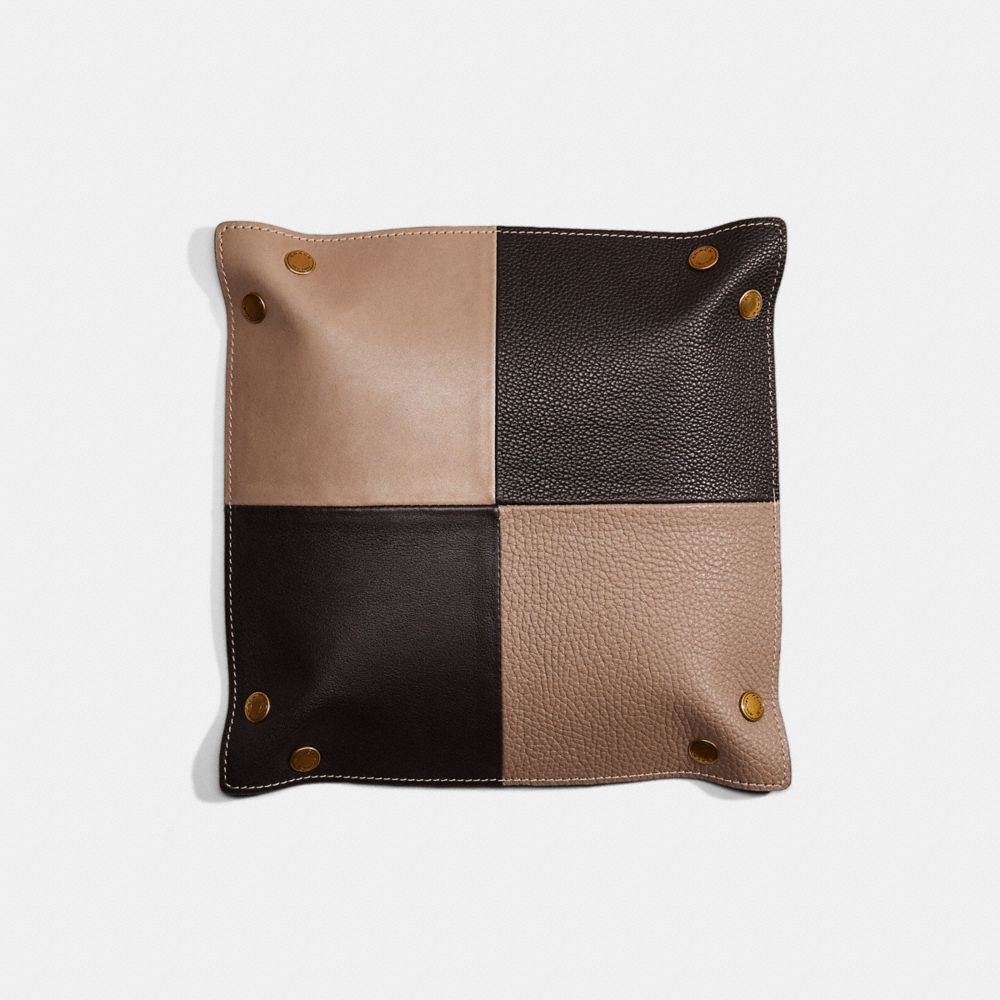 COACH®,Remade Colorblock Valet Tray,Leather,Decorative Tray,Color Block,Multi Color,Back View