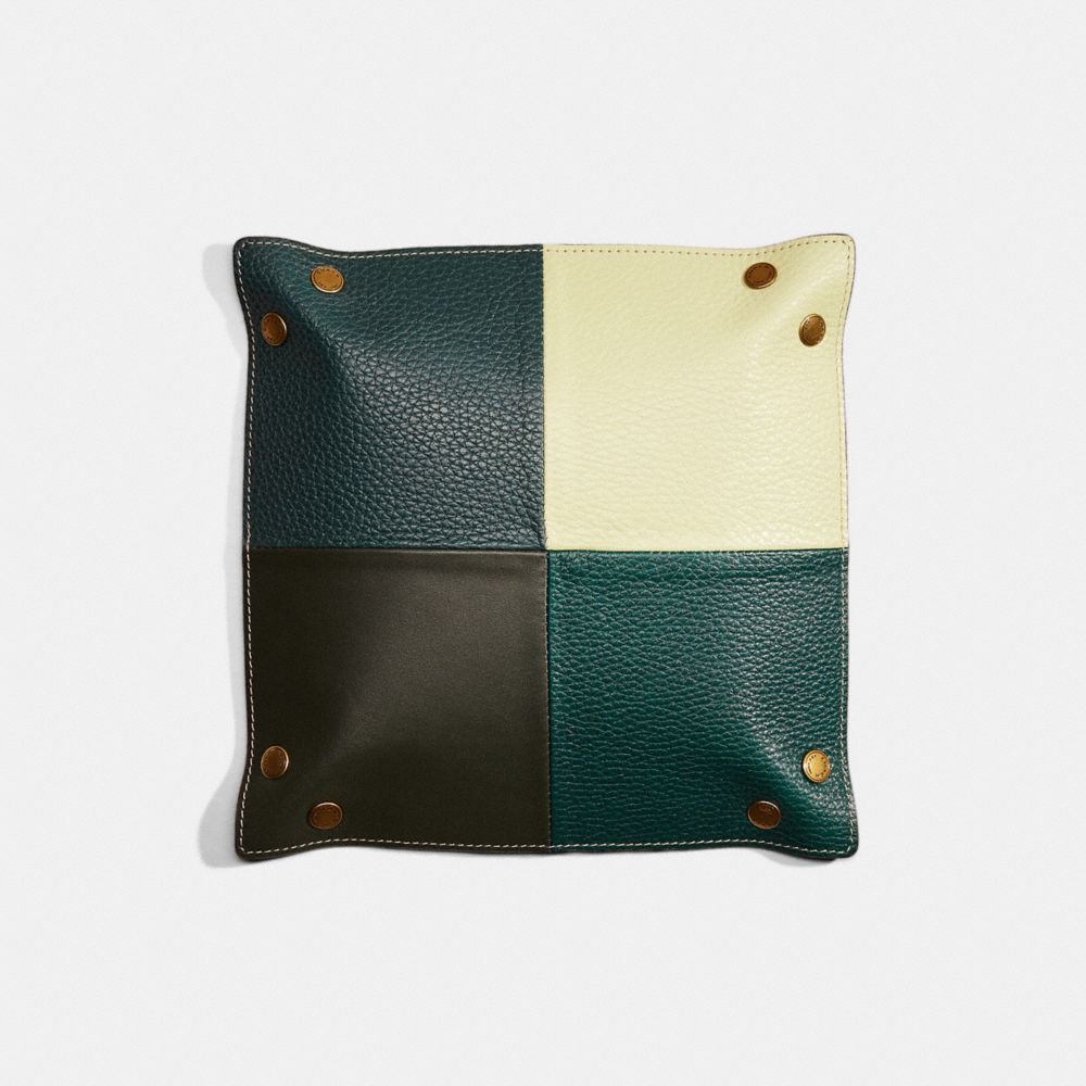 COACH®,Remade Colorblock Valet Tray,Leather,Decorative Tray,Color Block,Multi Color,Back View