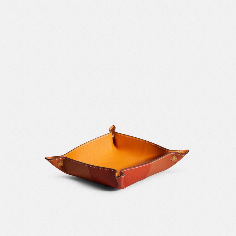 COACH®,Remade Colorblock Valet Tray,Leather,Decorative Tray,Color Block,,Front View