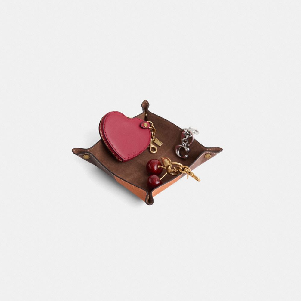 COACH®,Remade Colorblock Valet Tray,Leather,Decorative Tray,Color Block,Multi Color,Inside View,Top View