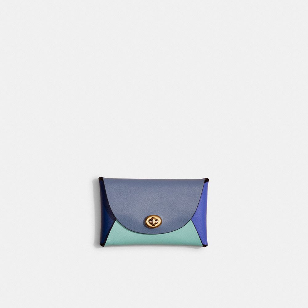 COACH®,REMADE COLORBLOCK MEDIUM POUCH,Leather,Pride,Blue Multi,Front View