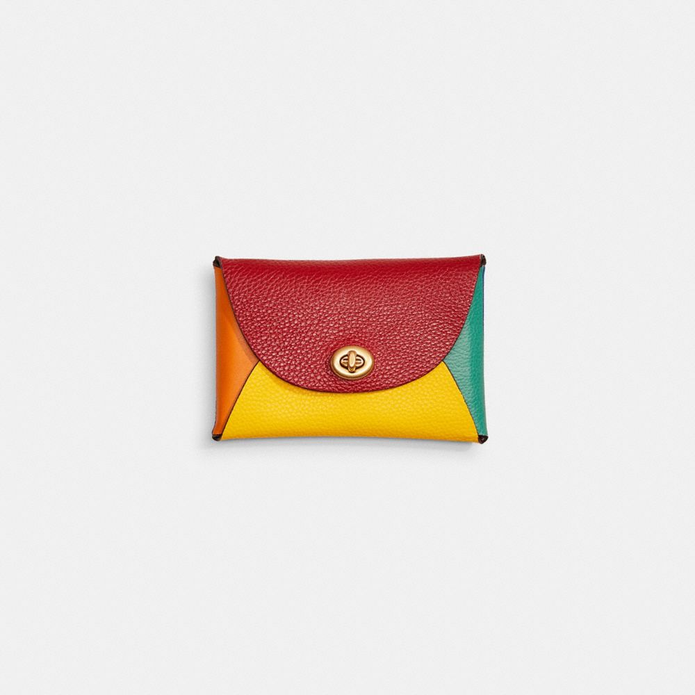 COACH®,Remade Colorblock Medium Pouch,Coin,Logo,Color Block,Embossed,Casual,Multi Color,Front View