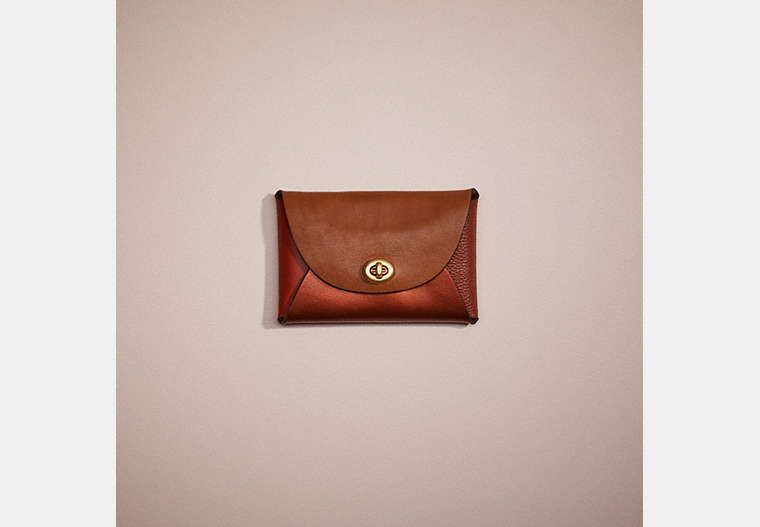COACH®,REMADE COLORBLOCK MEDIUM POUCH,Leather,Pride,Brown/Multi,Front View