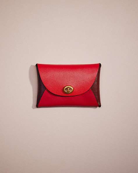 COACH®,REMADE COLORBLOCK MEDIUM POUCH,Leather,Pride,Red Multi,Front View