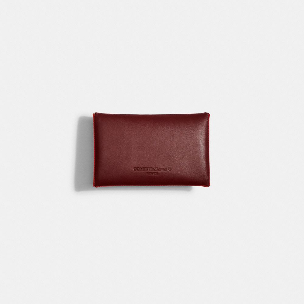 COACH®,Remade Colorblock Medium Pouch,Coin,Color Block,Logo,Embossed,Casual,Red,Back View