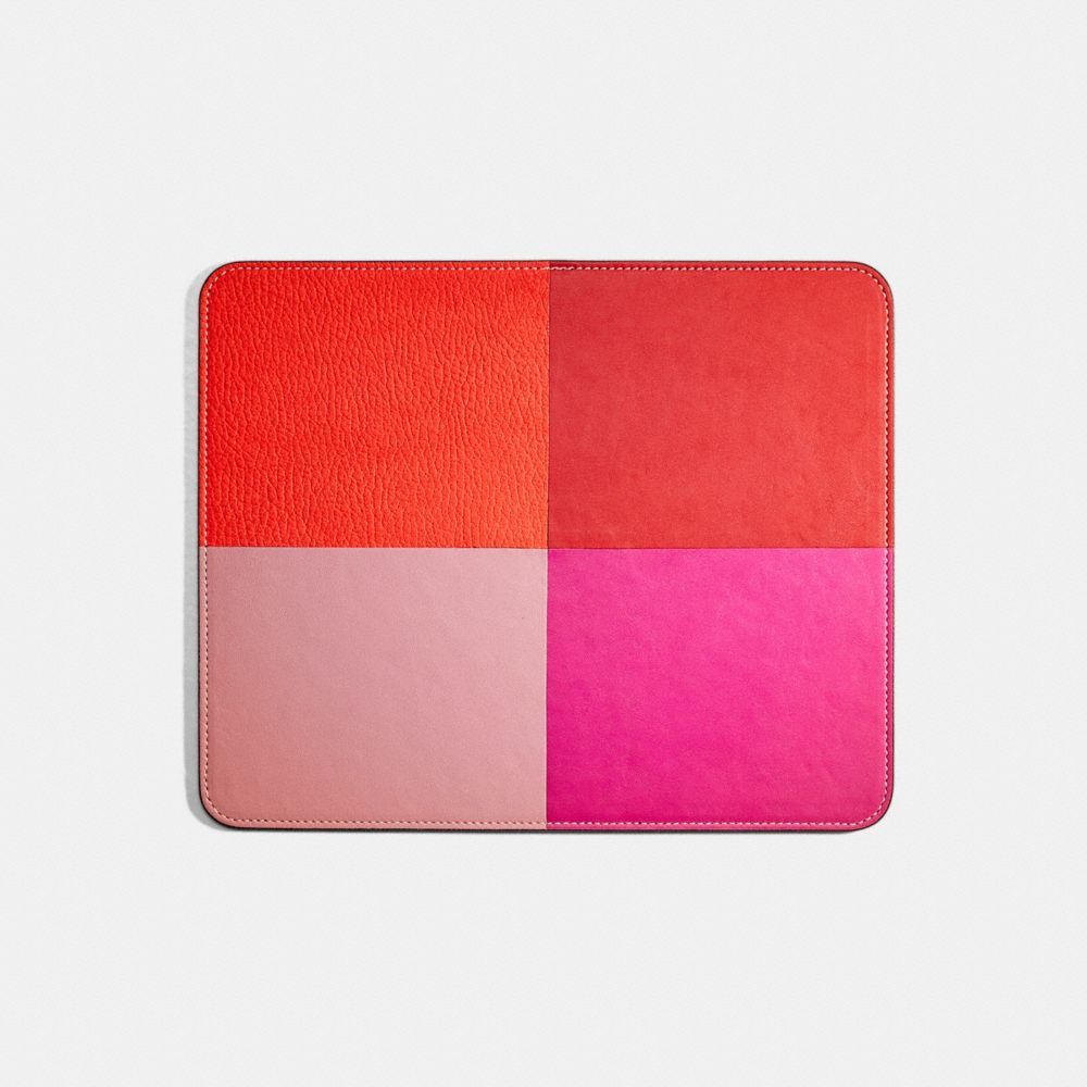 COACH®,Remade Colorblock Mouse Pad,Leather,Mouse Pad,Color Block,Multi Color,Front View