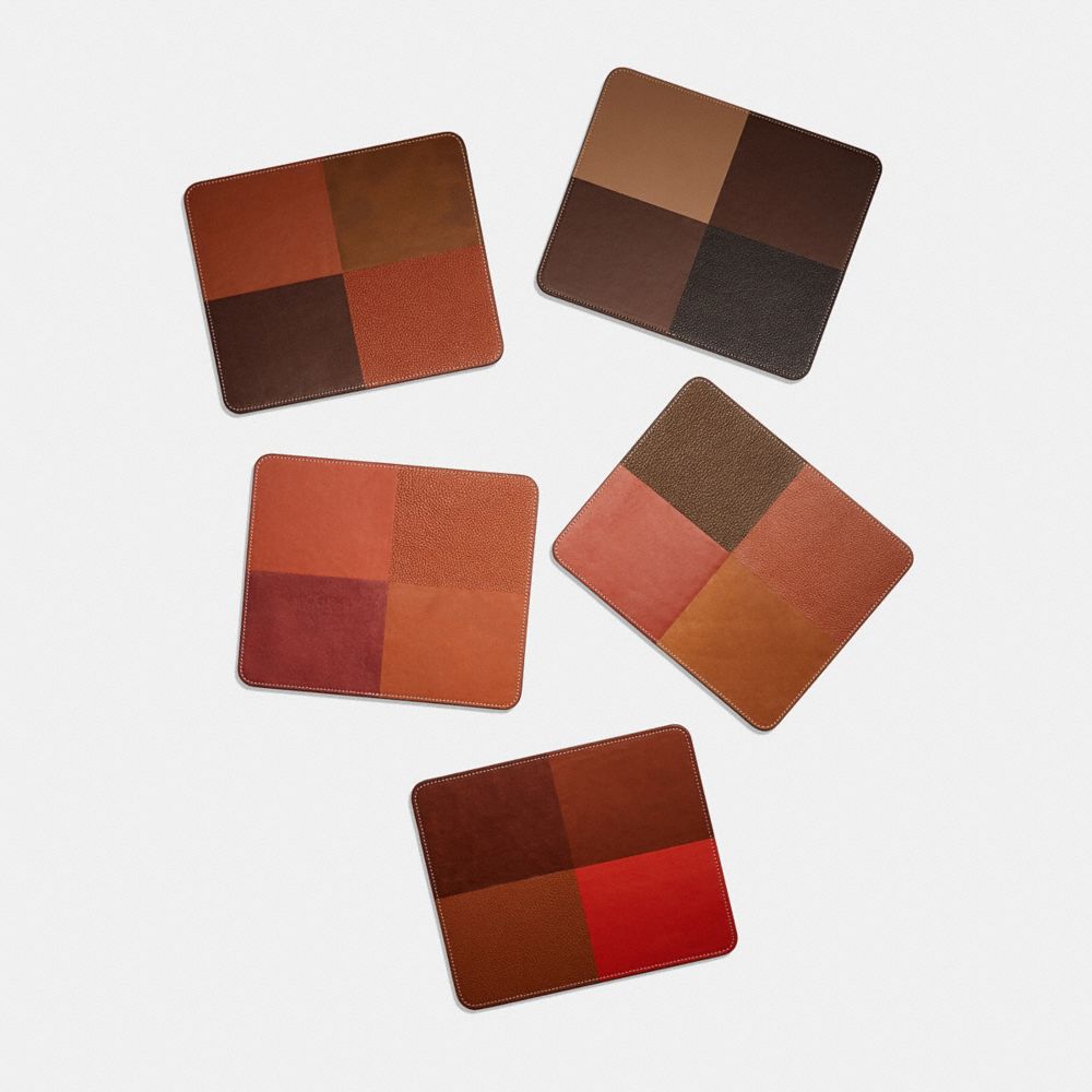 COACH®,Remade Colorblock Mouse Pad,Leather,Mouse Pad,Color Block,Multi Color,Group View