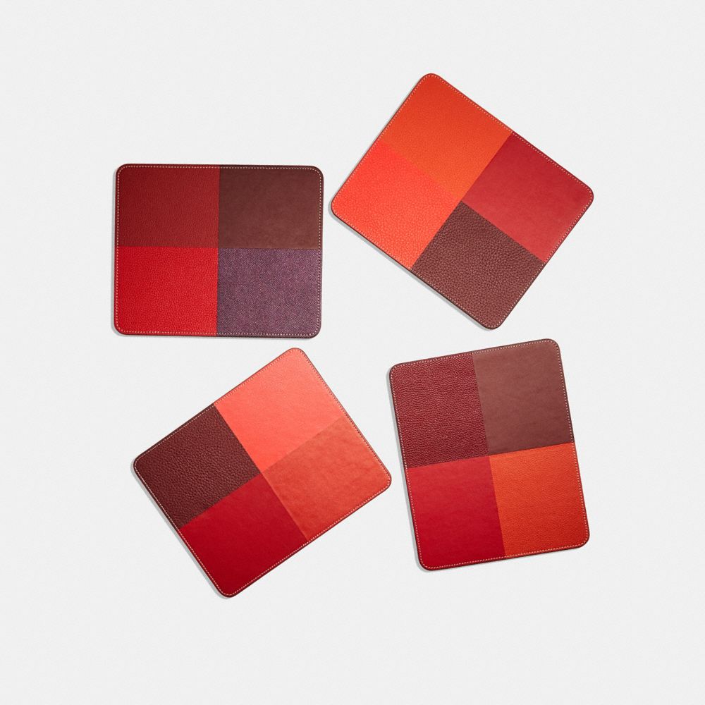 COACH®,Remade Colorblock Mouse Pad,Leather,Mouse Pad,Color Block,Multi Color,Group View