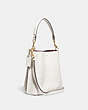 COACH®,MOLLIE BUCKET BAG 22 IN SIGNATURE CANVAS,Leather,Medium,Everyday,Gold/Chalk/Glacierwhite,Angle View