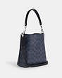 COACH®,MOLLIE BUCKET BAG 22 IN SIGNATURE CANVAS,Leather,Medium,Everyday,Silver/Denim/Midnight Navy,Angle View