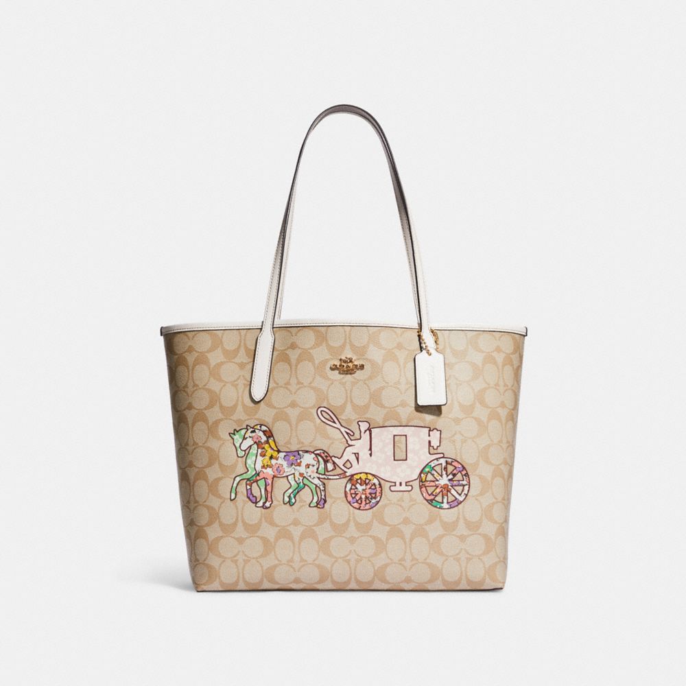COACH®  City Tote In Signature Canvas With Halloween Horse And