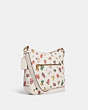 COACH®,ELLIE FILE BAG WITH SPACED FLORAL FIELD PRINT,Medium,Gold/Chalk Multi,Angle View