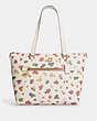 COACH®,GALLERY TOTE WITH SPACED FLORAL FIELD PRINT,X-Large,Gold/Chalk Multi,Front View