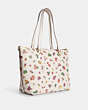 COACH®,GALLERY TOTE WITH SPACED FLORAL FIELD PRINT,X-Large,Gold/Chalk Multi,Angle View