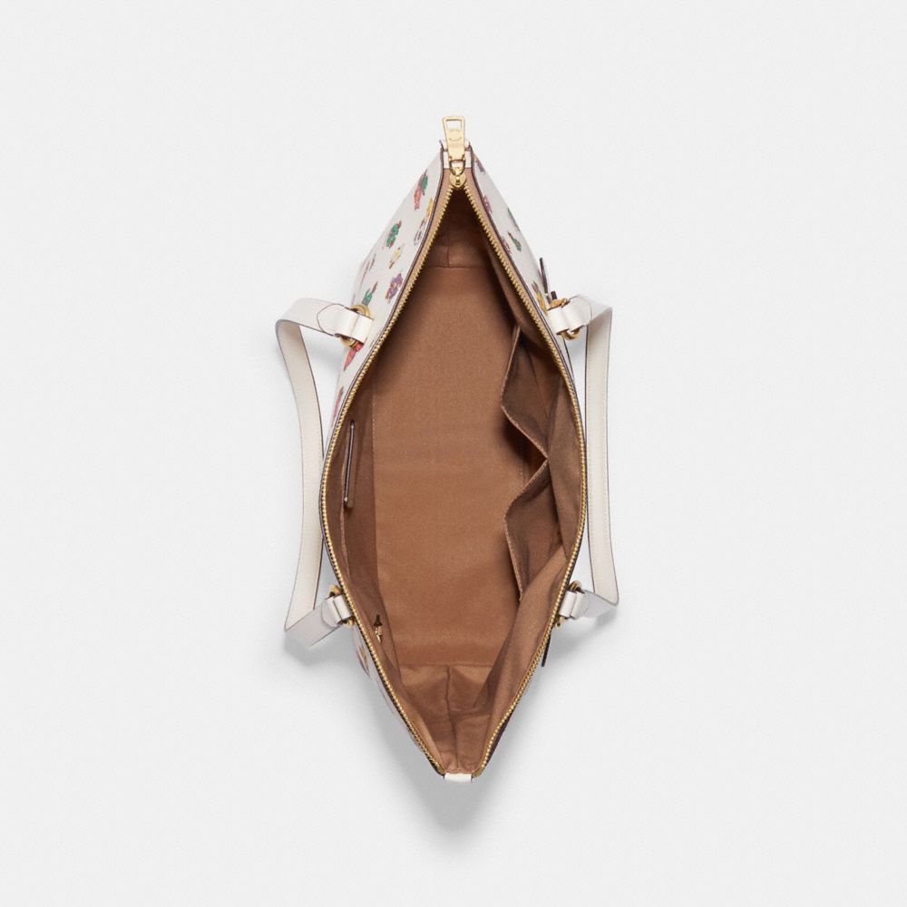 Gallery Tote Bag With Spaced Floral Field Print