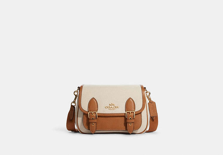 COACH®,LUCY CROSSBODY,Medium,Gold/Natural Multi,Front View