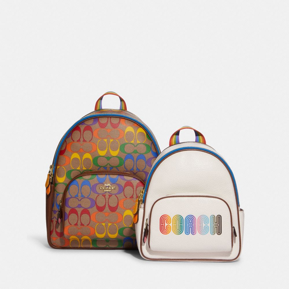 mini court backpack with rainbow coach