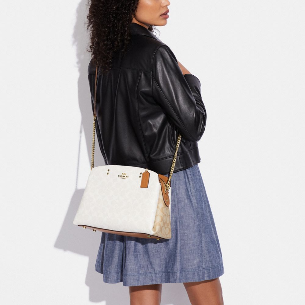 COACH®,Lillie Carryall In Blocked Signature Canvas,,Detail View