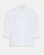 COACH®,BRODERIE ANGLAISE BIB SHIRT IN ORGANIC COTTON,cotton,Off White,Front View