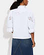 COACH®,BRODERIE ANGLAISE BIB SHIRT IN ORGANIC COTTON,cotton,Off White,Scale View
