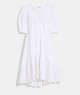 COACH®,BRODERIE ANGLAISE PUFF SLEEVE DRESS IN ORGANIC COTTON,cotton,White,Front View