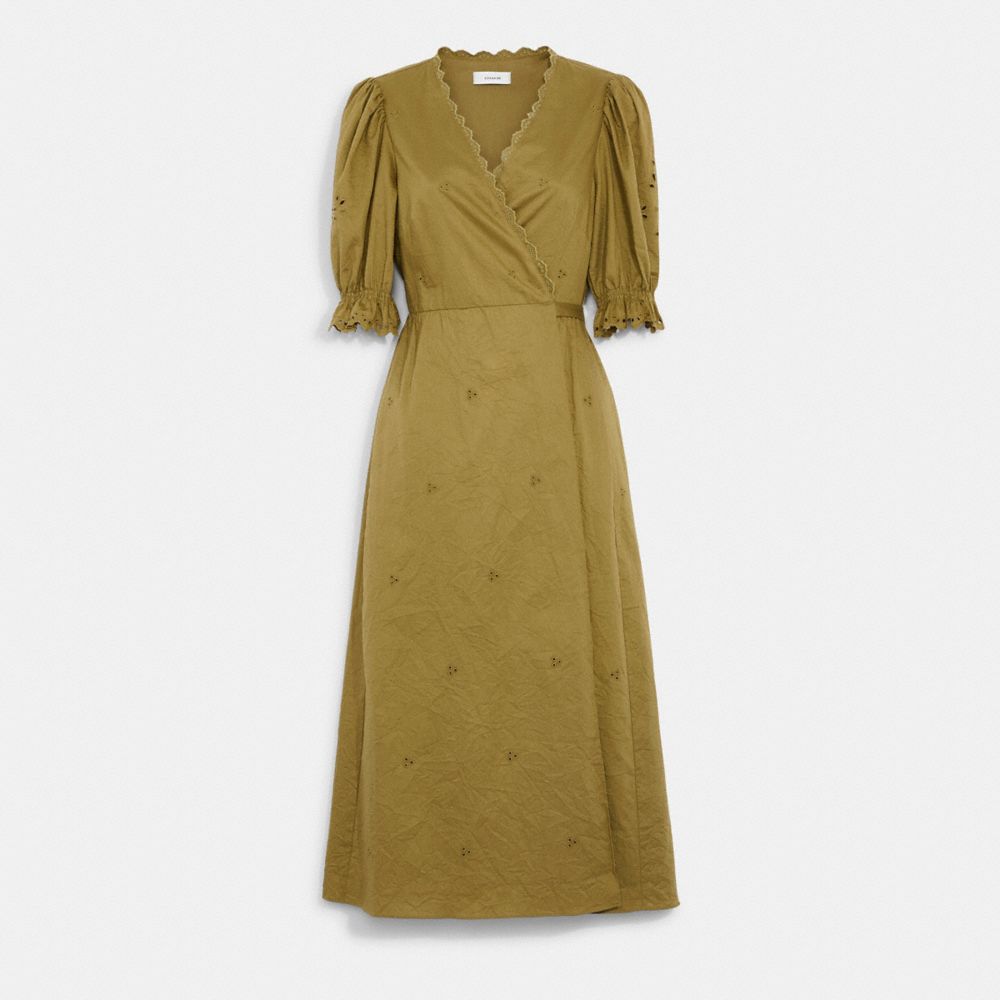 COACH Broderie Anglaise Wrap Dress In Organic Cotton