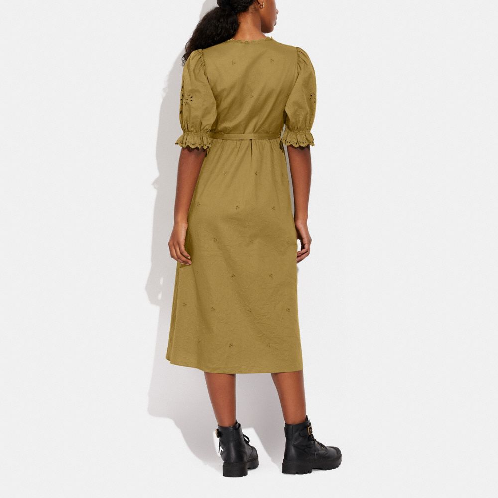 Broderie Anglaise Wrap Dress In Organic Cotton