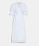 COACH®,BRODERIE ANGLAISE WRAP DRESS IN ORGANIC COTTON,cotton,White,Front View