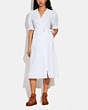COACH®,BRODERIE ANGLAISE WRAP DRESS IN ORGANIC COTTON,cotton,White,Scale View