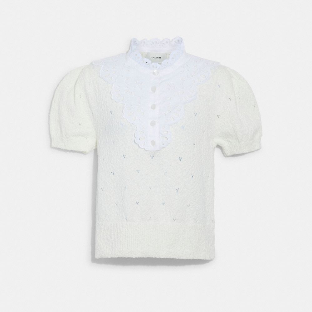 Broderie Anglaise Puff Sleeve Top