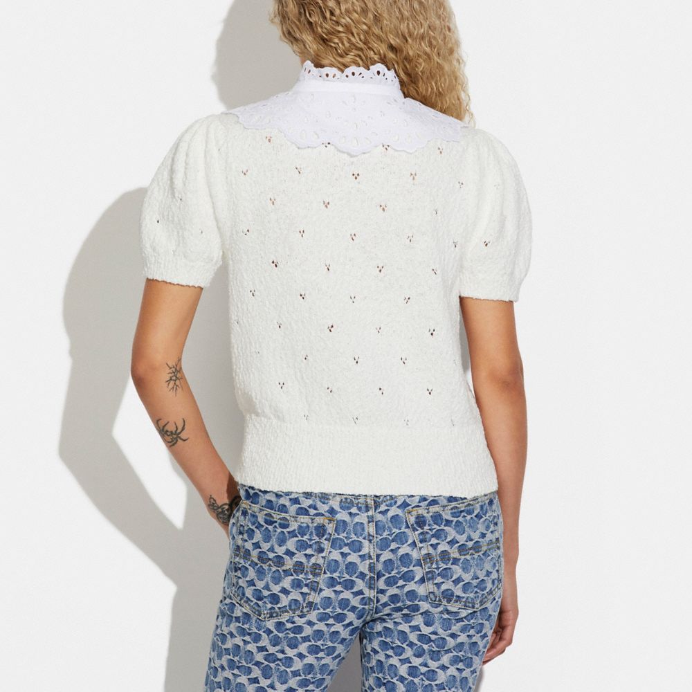 Broderie Anglaise Puff Sleeve Top