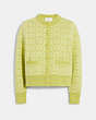 COACH®,SIGNATURE CARDIGAN,cotton,Yellow,Front View