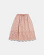 COACH®,BRODERIE ANGLAISE MINI SKIRT IN ORGANIC COTTON,cotton,Faded Pink,Front View