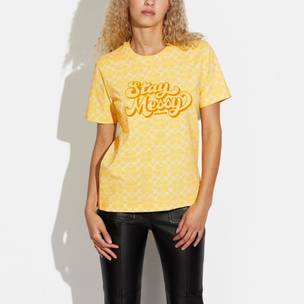 Signature Stay Messy T Shirt In Organic Cotton