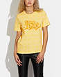 COACH®,SIGNATURE STAY MESSY T-SHIRT IN ORGANIC COTTON,cotton,Yellow,Scale View