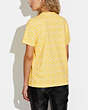 COACH®,SIGNATURE STAY MESSY T-SHIRT IN ORGANIC COTTON,cotton,Yellow,Scale View