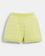 COACH®,SIGNATURE SHORTS,cotton,Yellow,Front View