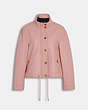 COACH®,LEATHER JACKET,Leather,Faded Pink,Front View